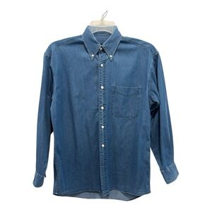 Evergreen Original Denim Shurt Shirt Mens Small Blue Button‎ Down  Long Sleeve